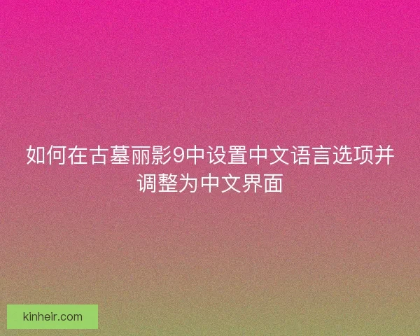 如何在古墓丽影9中设置中文语言选项并调整为中文界面